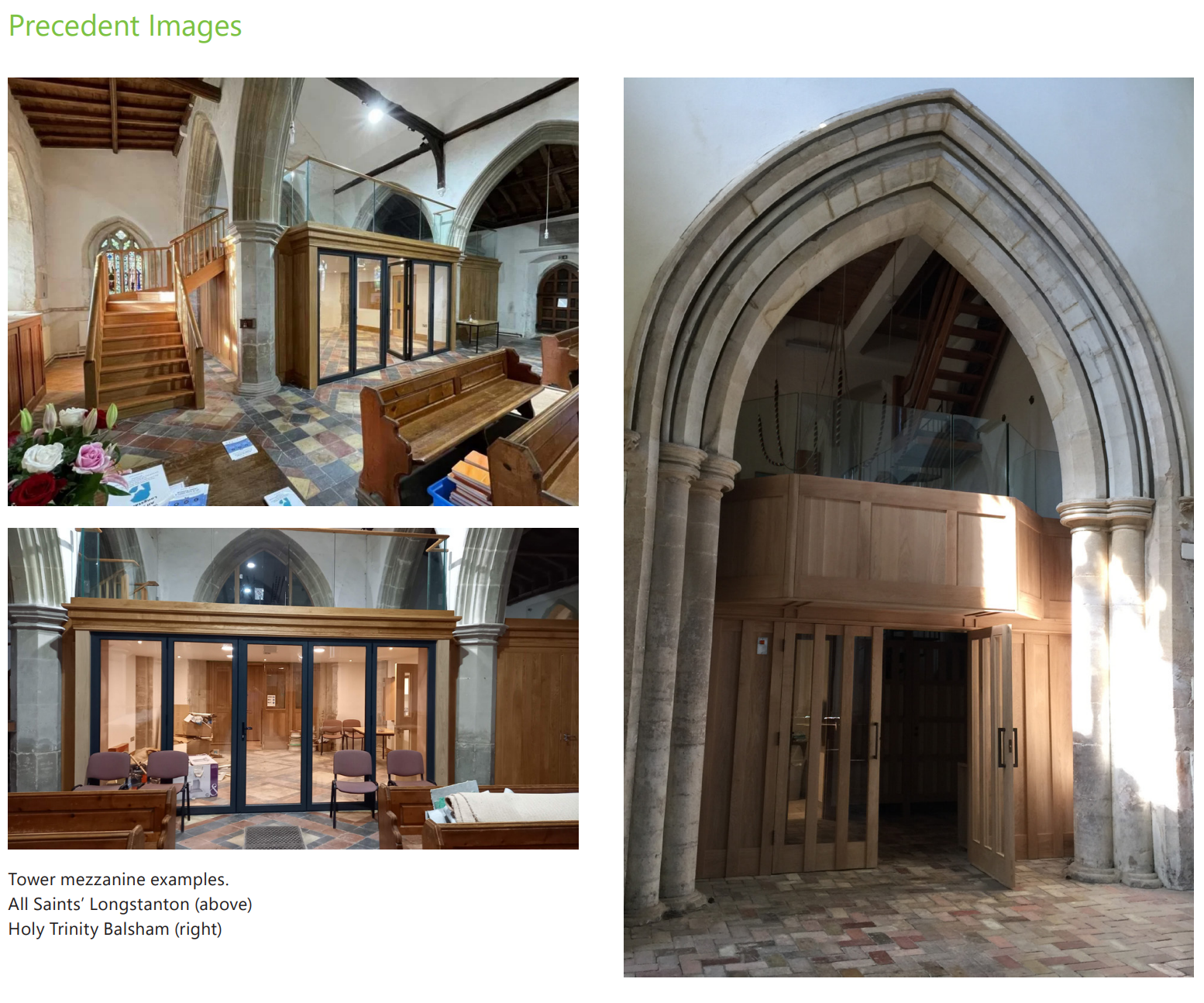 Images of other church's tower mezzanines